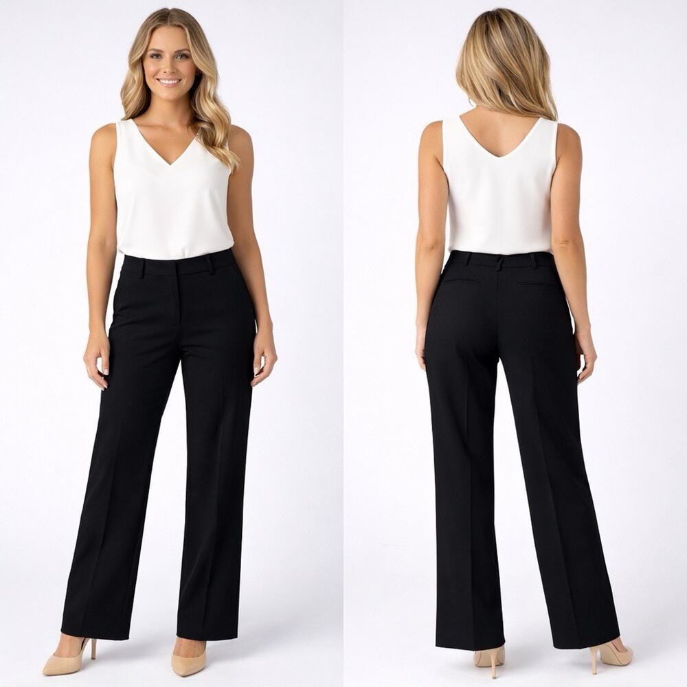 Dressbarn Women’s Black Dress Pants Size 12 NWT Straight Leg Career Work Slacks